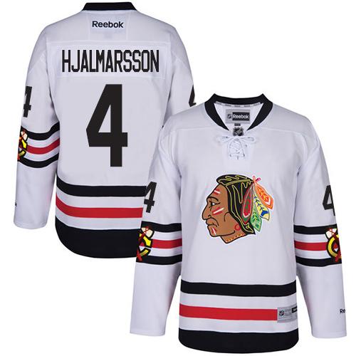 Blackhawks #4 Niklas Hjalmarsson White Winter Classic Stitched NHL Jersey